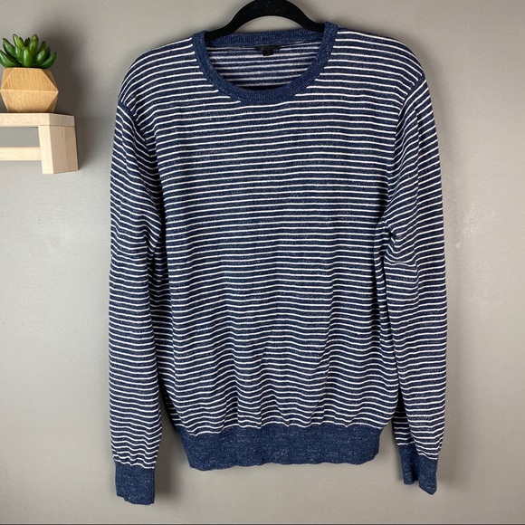 J. Crew Other - J.crew blue stripe cotton sweater size XL